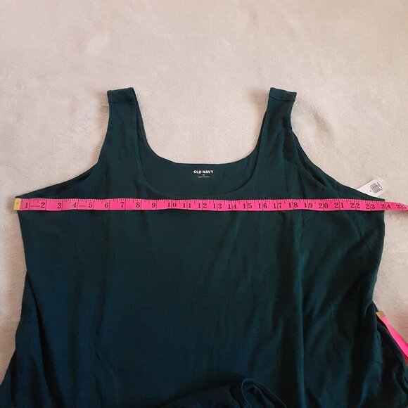 Old Navy NWT Women's Size 4X Dark Green Double-Layer Scoop-Neck Tank Bodysuit - Picture 7 of 11